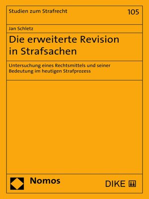 cover image of Die erweiterte Revision in Strafsachen